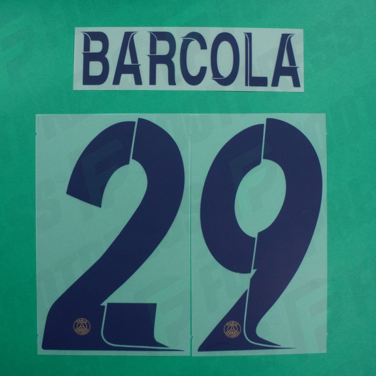Flocage Officiel - Paris Saint-Germain, Barcola, 2023/2024, Fourth LDC, Bleu foncé/Sable