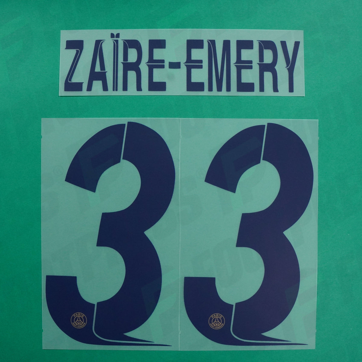 Flocage Officiel - Paris Saint-Germain, Zaïre-Emery, 2023/2024, Fourth LDC, Bleu foncé/Sable