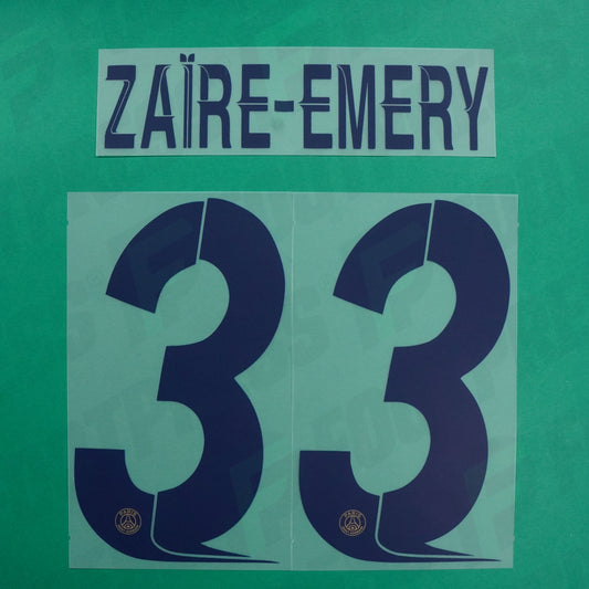 Flocage Officiel - Paris Saint-Germain, Zaïre-Emery, 2023/2024, Fourth LDC, Bleu foncé/Sable