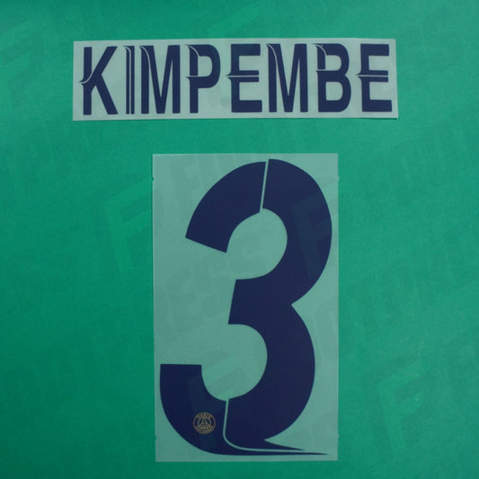 Flocage Officiel - Paris Saint-Germain, Kimpembe, 2023/2024, Fourth LDC, Bleu foncé/Sable