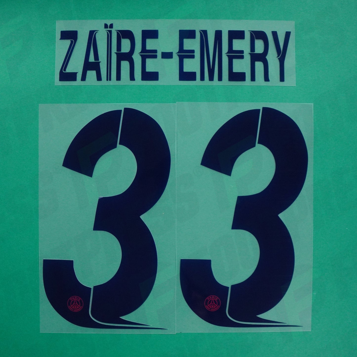 Flocage Officiel - Paris Saint-Germain, Zaïre-Emery Qualité Basse, 2023/2024, Away LDC, Bleu/Rouge