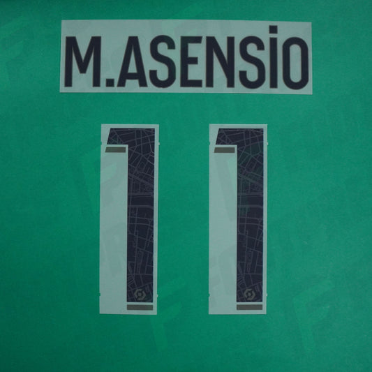 Flocage Officiel - Paris Saint-Germain, Asensio, 2023/2024, Fourth, Noir/Vert