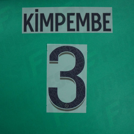 Flocage Officiel - Paris Saint-Germain, Kimpembe, 2023/2024, Fourth, Noir/Vert