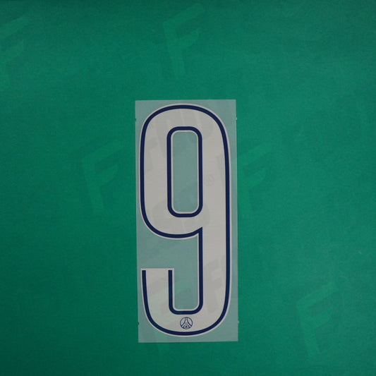 Flocage Officiel - Paris Saint-Germain, Chiffre Seul, 9, 2024/2025, Fourth LDC, Argenté