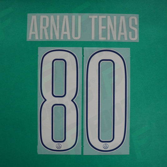 Flocage Officiel - Paris Saint-Germain, Arnau Tenas, 2024/2025, Fourth LDC, Argenté