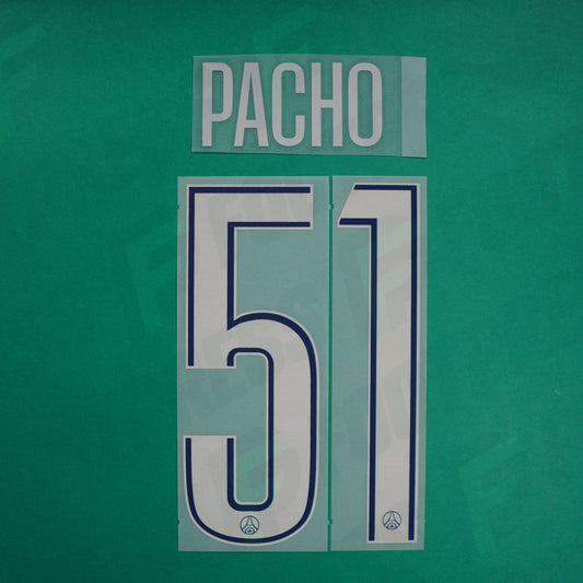 Flocage Officiel - Paris Saint-Germain, Pacho Qualité Basse, 2024/2025, Fourth LDC, Argenté