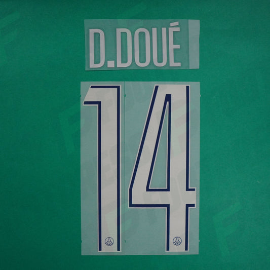 Flocage Officiel - Paris Saint-Germain, Désiré Doué Qualité Basse, 2024/2025, Fourth LDC, Argenté