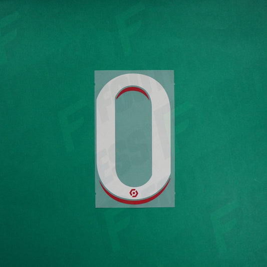 Flocage Officiel - Paris Saint-Germain, Chiffre Seul, 0, 2023/2024, Home, Blanc/Rouge
