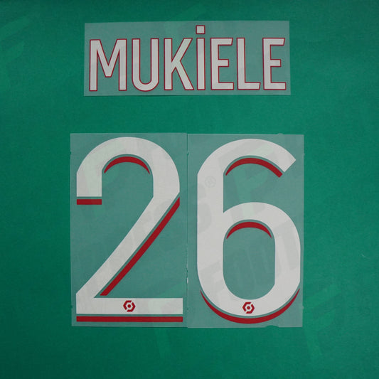 Flocage Officiel - Paris Saint-Germain, Mukiele, 2023/2024, Home, Blanc/Rouge