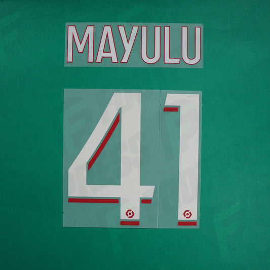 Flocage Officiel - Paris Saint-Germain, Mayulu, 2023/2024, Home, Blanc/Rouge