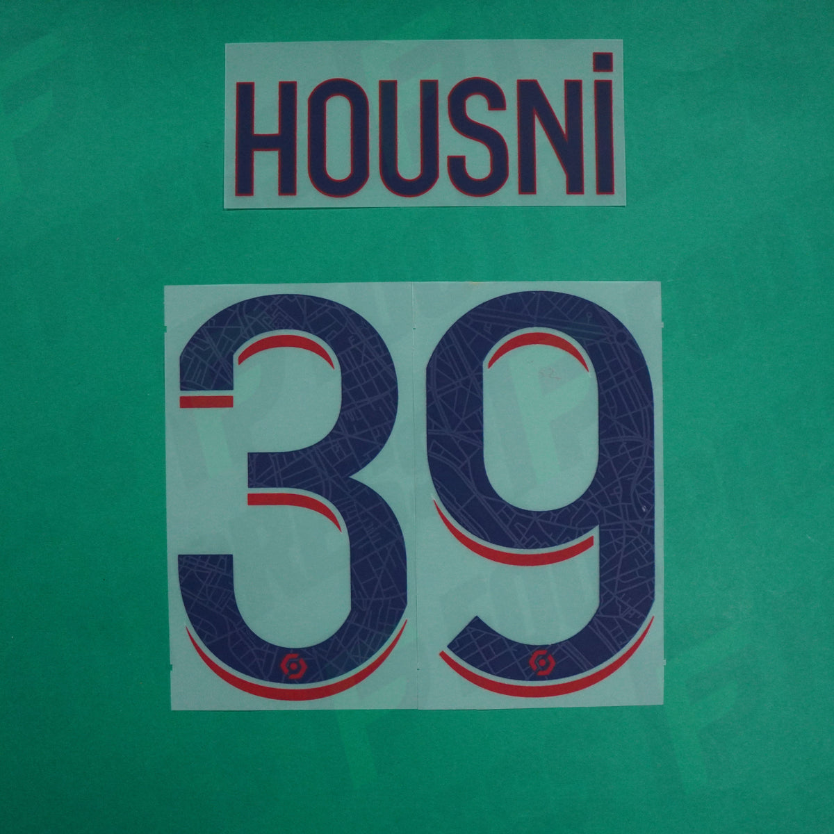 Flocage Officiel - Paris Saint-Germain, Housni, 2023/2024, Away, Bleu/Rouge