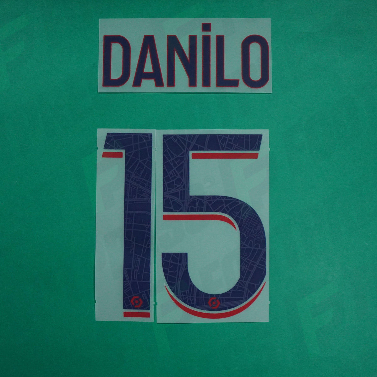 Flocage Officiel - Paris Saint-Germain, Danilo, 2023/2024, Away, Bleu/Rouge
