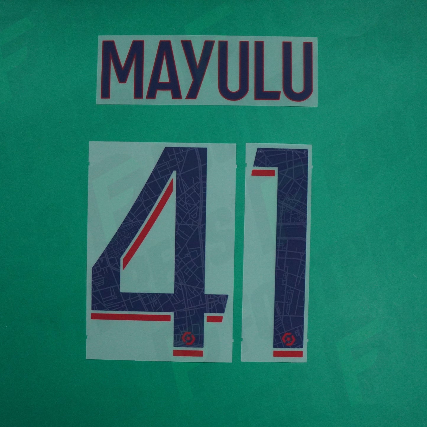 Flocage Officiel - Paris Saint-Germain, Mayulu, 2023/2024, Away, Bleu/Rouge