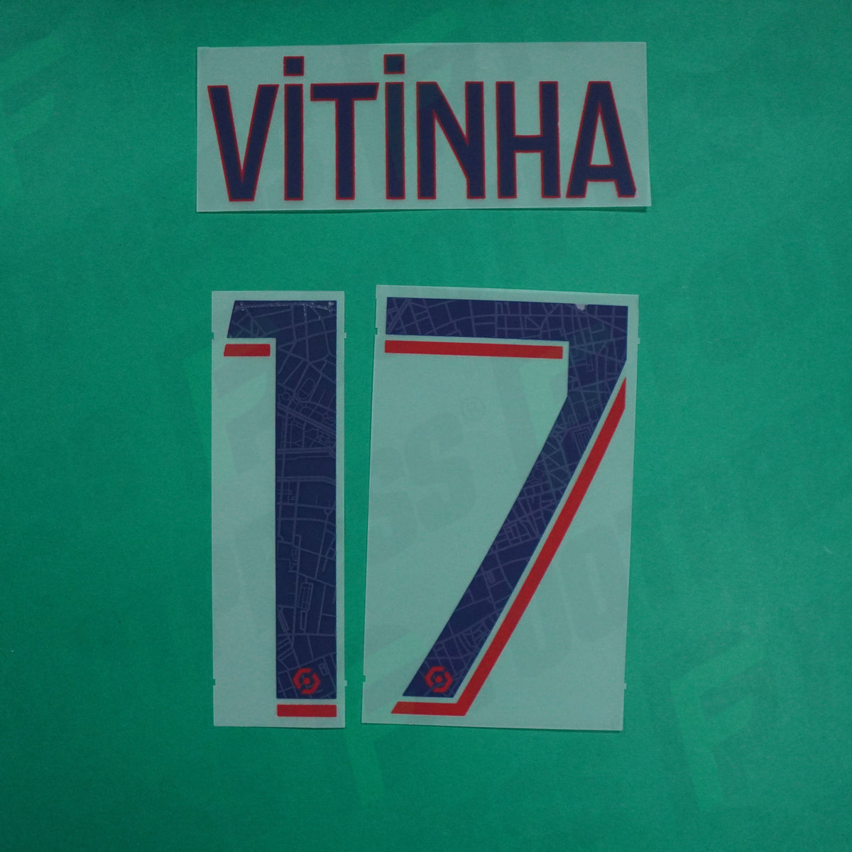 Flocage Officiel - Paris Saint-Germain, Vitinha, 2023/2024, Away, Bleu/Rouge