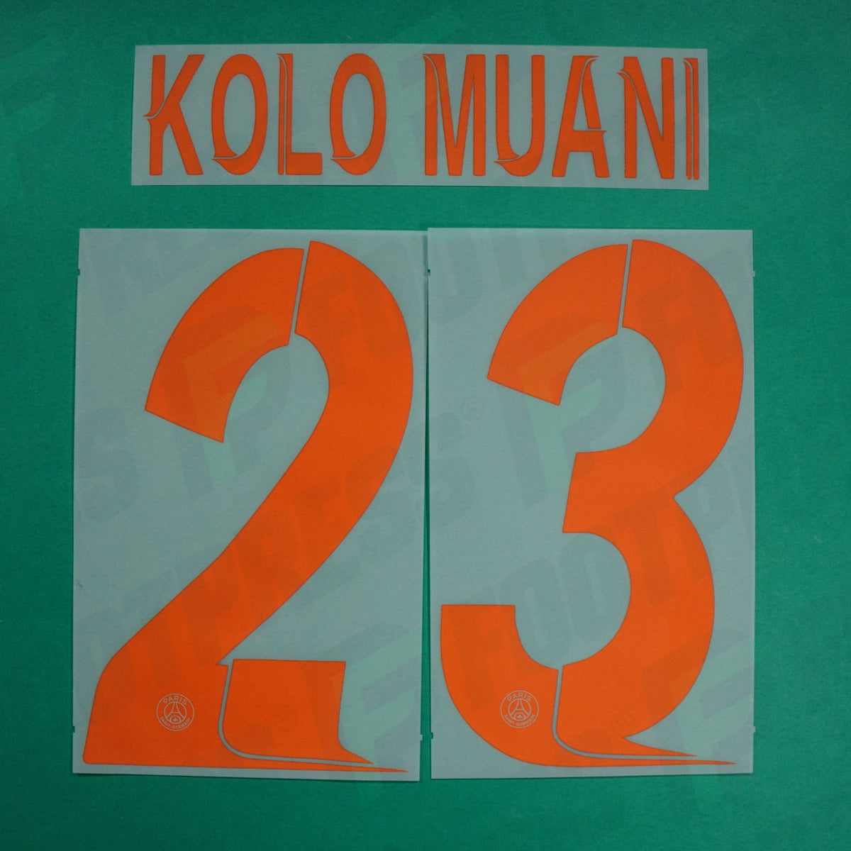 Flocage Officiel - Paris Saint-Germain, Kolo Muani, 2023/2024, Third LDC, Orange