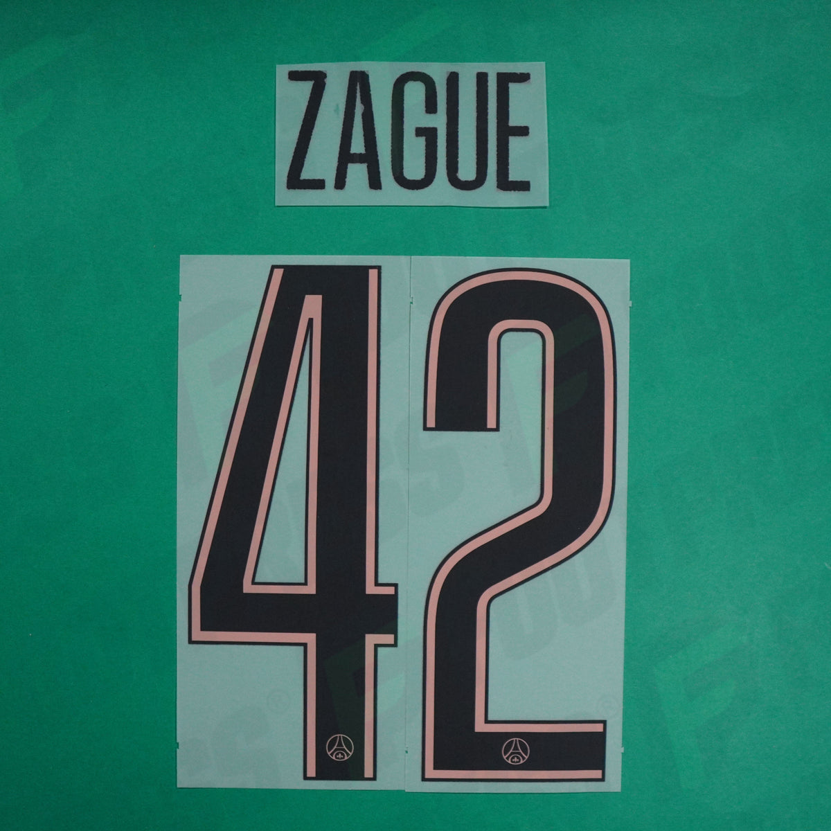 Flocage Officiel - Paris Saint-Germain, Zague, 2024/2025, Third LDC, Noir/Rose
