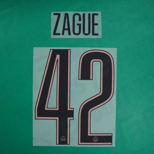 Flocage Officiel - Paris Saint-Germain, Zague, 2024/2025, Third LDC, Noir/Rose