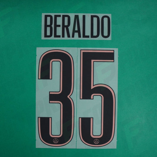 Flocage Officiel - Paris Saint-Germain, Beraldo, 2024/2025, Third LDC, Noir/Rose