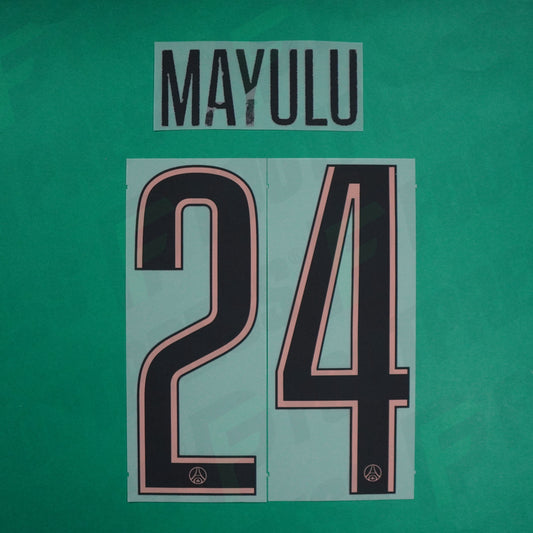 Flocage Officiel - Paris Saint-Germain, Mayulu, 2024/2025, Third LDC, Noir/Rose