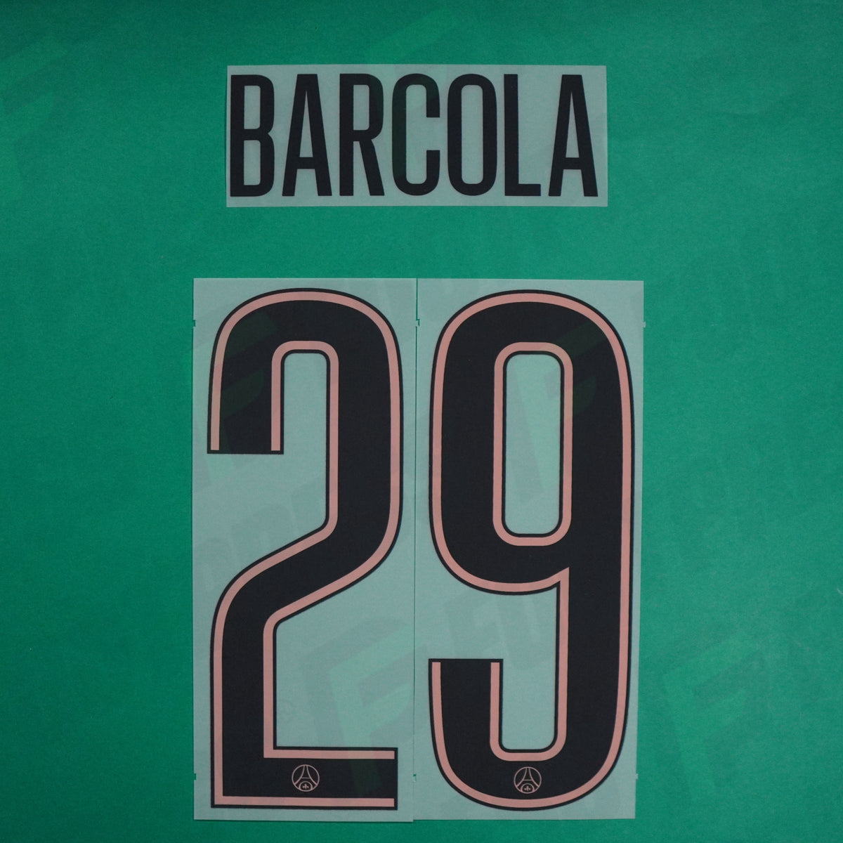 Flocage Officiel - Paris Saint-Germain, Barcola, 2024/2025, Third LDC, Noir/Rose