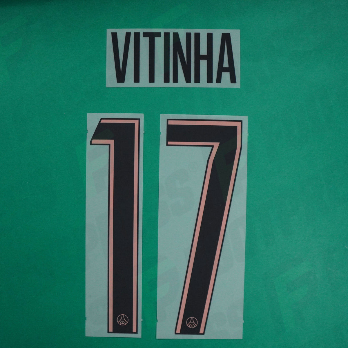 Flocage Officiel - Paris Saint-Germain, Vitinha, 2024/2025, Third LDC, Noir/Rose