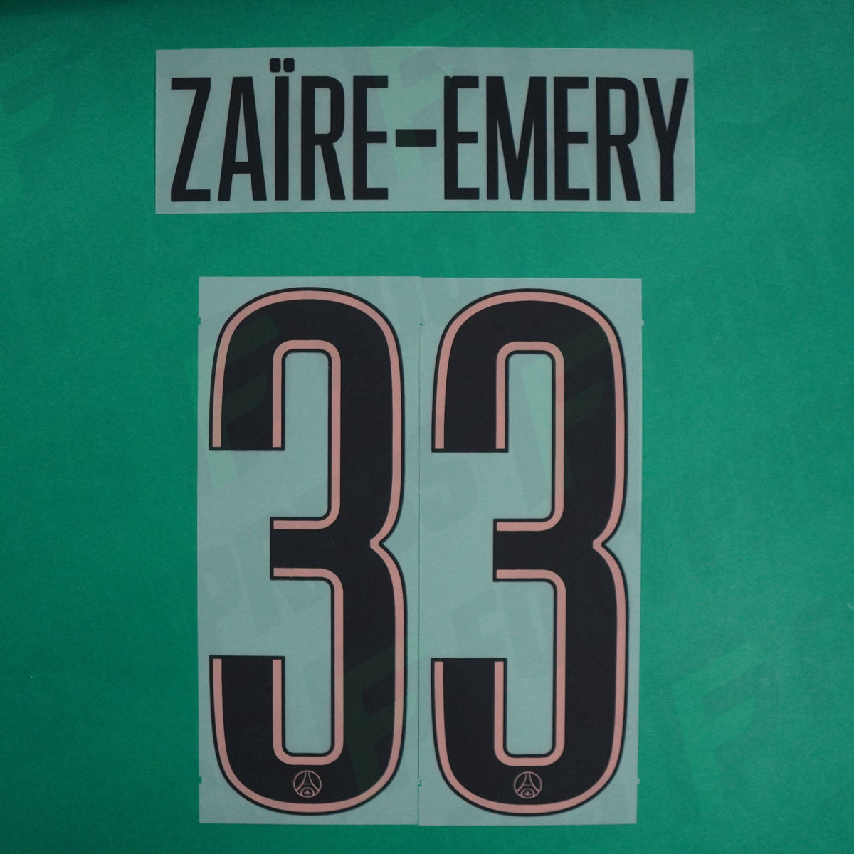 Flocage Officiel - Paris Saint-Germain, Zaïre-Emery, 2024/2025, Third LDC, Noir/Rose
