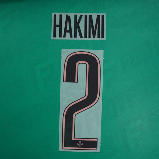 Flocage Officiel - Paris Saint-Germain, Hakimi, 2024/2025, Third LDC, Noir/Rose