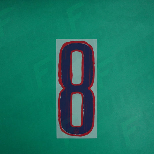 Flocage Officiel - Paris Saint-Germain, Chiffre Seul, 8, 2024/2025, Away LDC, Bleu foncé/Rouge
