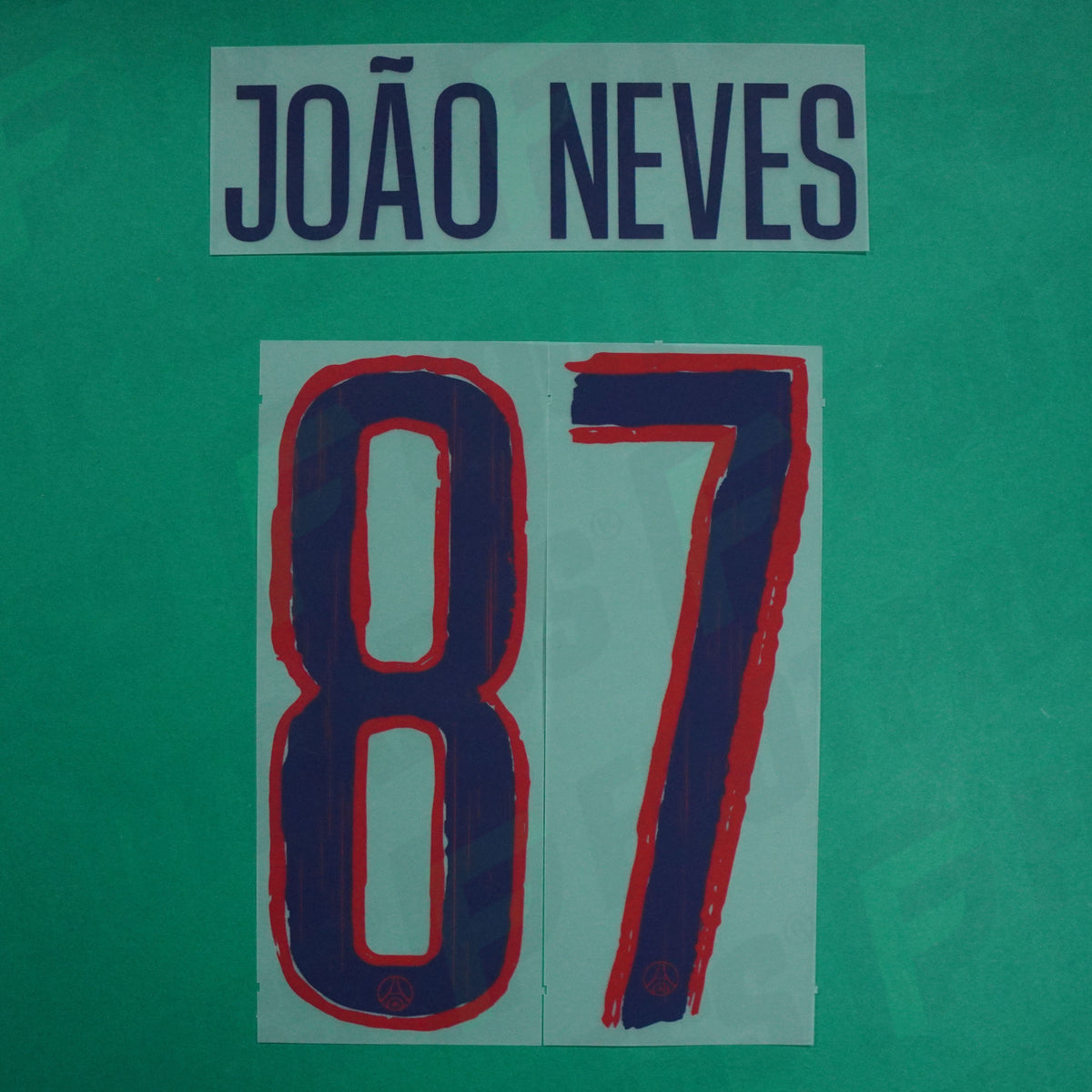 Flocage Officiel - Paris Saint-Germain, Joao Neves, 2024/2025, Away LDC, Bleu/Rouge