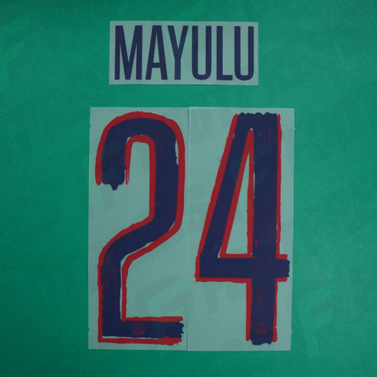 Flocage Officiel - Paris Saint-Germain, Mayulu, 2024/2025, Away LDC, Bleu/Rouge