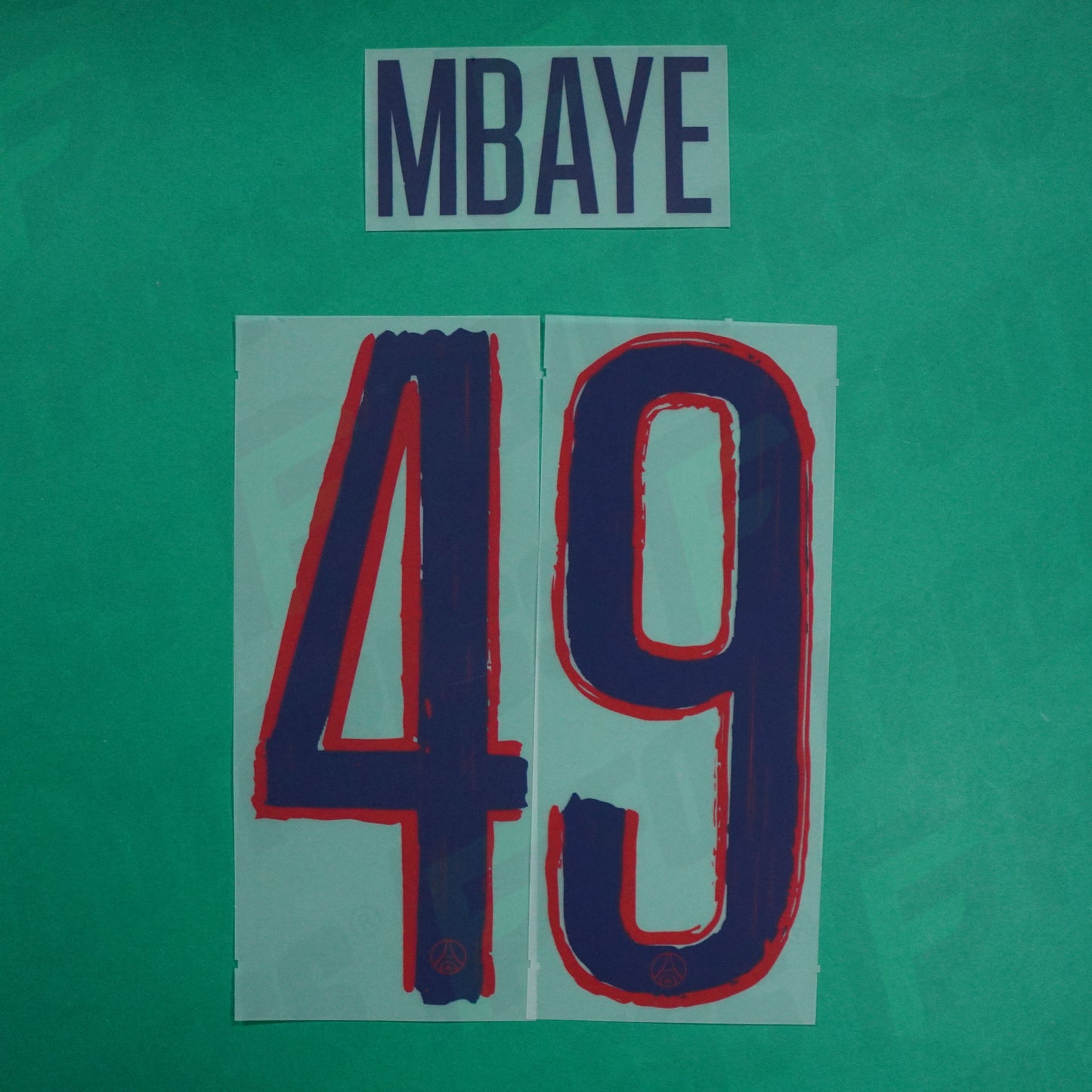 Flocage Officiel - Paris Saint-Germain, Mbaye, 2024/2025, Away LDC, Bleu/Rouge