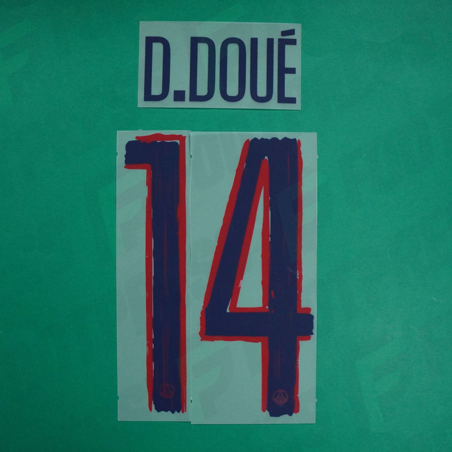 Flocage Officiel - Paris Saint-Germain, Désiré Doué, 2024/2025, Away LDC, Bleu/Rouge