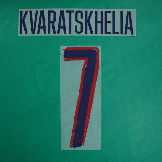 Flocage Officiel - Paris Saint-Germain, Kvaratskhelia, 2024/2025, Away LDC, Bleu/Rouge