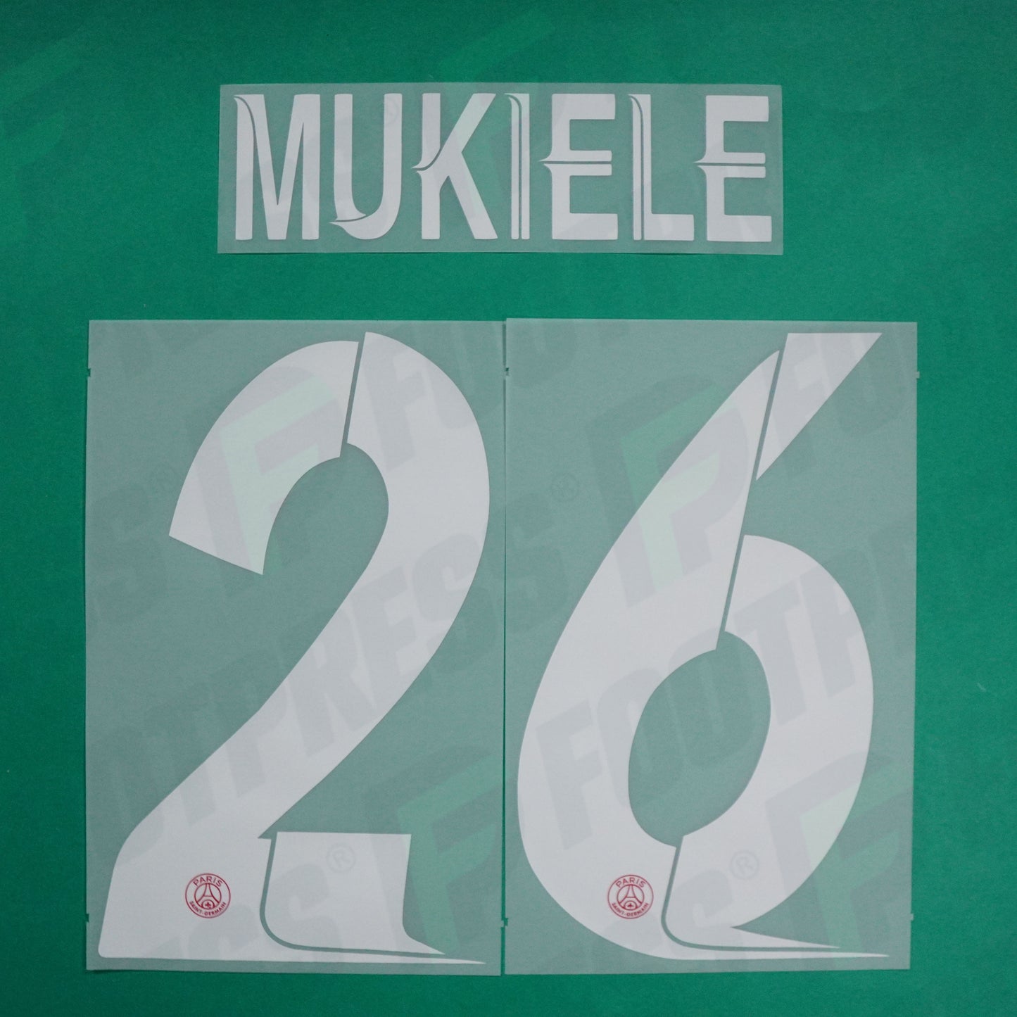Flocage Officiel - Paris Saint-Germain, Mukiele, 2023/2024, Home LDC, Blanc/Rouge