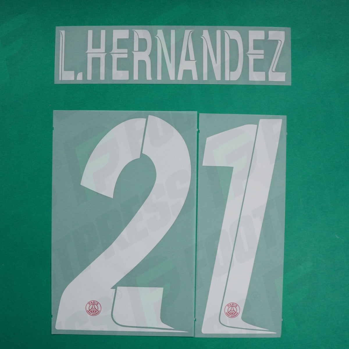 Flocage Officiel - Paris Saint-Germain, Lucas Hernandez, 2023/2024, Home LDC, Blanc/Rouge