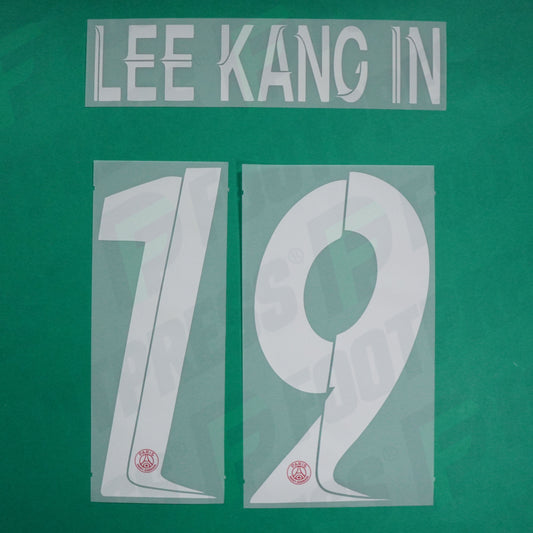Flocage Officiel - Paris Saint-Germain, Lee Kang In, 2023/2024, Home LDC, Blanc/Rouge