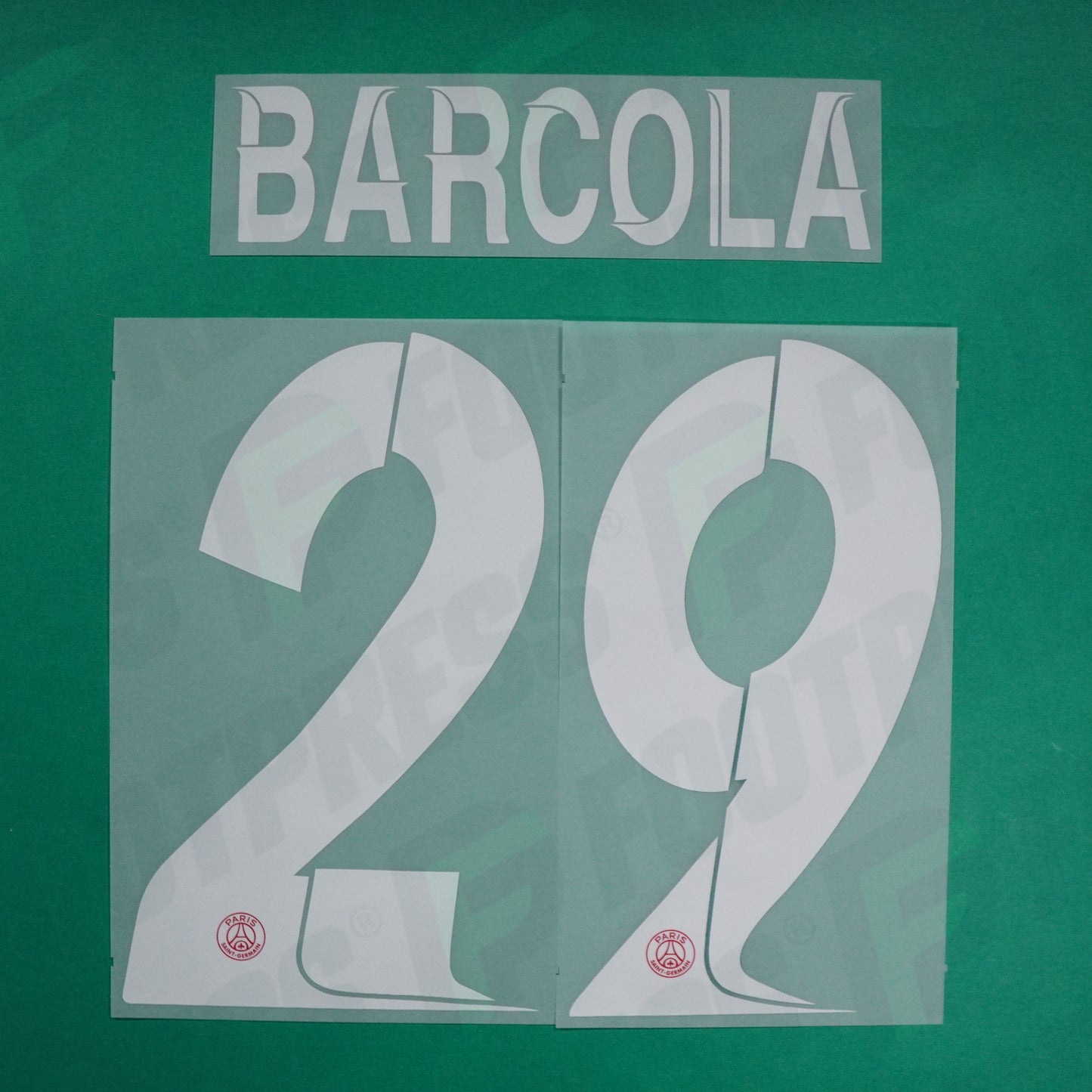 Flocage Officiel - Paris Saint-Germain, Barcola, 2023/2024, Home LDC, Blanc/Rouge