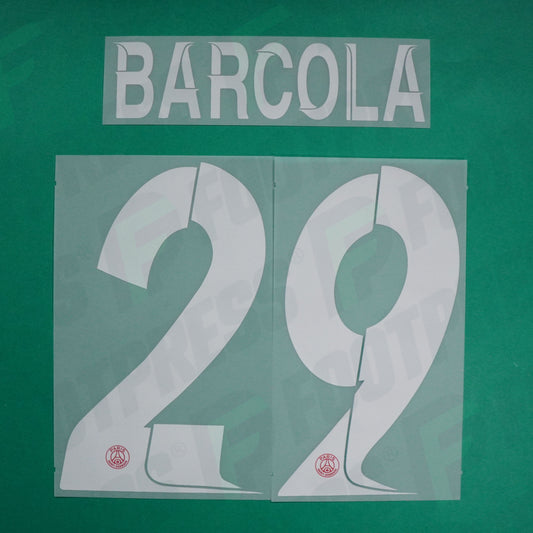 Flocage Officiel - Paris Saint-Germain, Barcola, 2023/2024, Home LDC, Blanc/Rouge