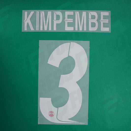 Flocage Officiel - Paris Saint-Germain, Kimpembe, 2023/2024, Home LDC, Blanc/Rouge