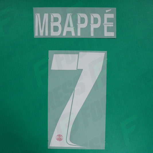 Flocage Officiel - Paris Saint-Germain, Mbappé, 2023/2024, Home LDC, Blanc/Rouge