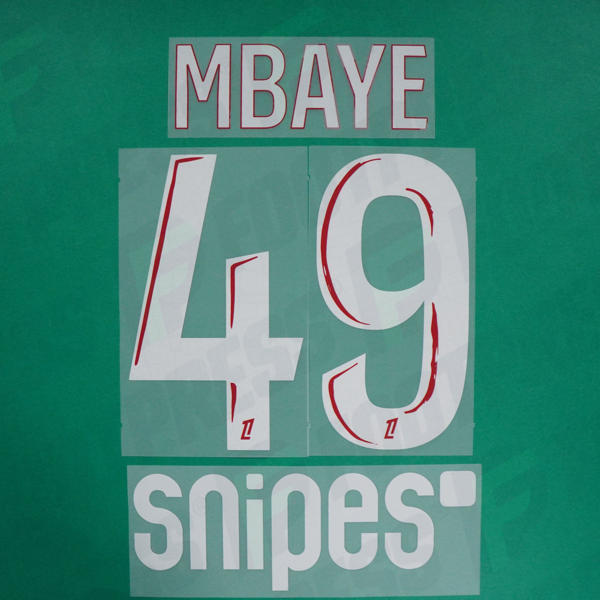 Flocage Officiel - Paris Saint-Germain, Mbaye, 2024/2025, Home, Blanc/Rouge