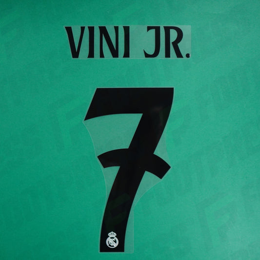 Flocage Officiel - Real Madrid, Vinicius JR, 2024/2025, Home, Noir