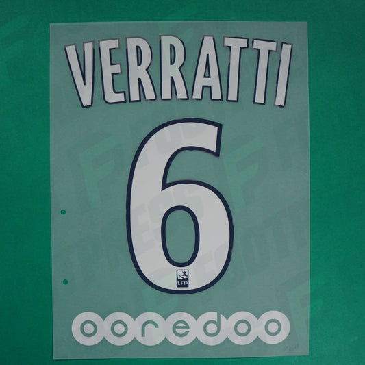 Official Nameset - Paris Saint-Germain, Verratti, 2016/2017, Away, Blue (PSG)
