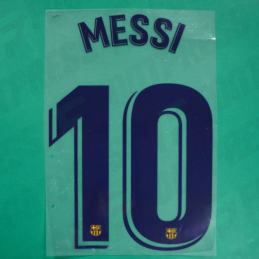 Official Nameset - FC Barcelona, ​​Messi, 2019/2020, Away, Blue/Yellow