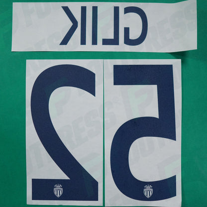 Flocage Officiel - AS Monaco, Glik, 2016/2017 2017/2018, Away Europe, Bleu foncé