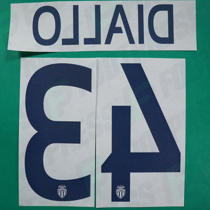 Flocage Officiel - AS Monaco, Abdou Diallo, 2016/2017 2017/2018, Away Europe, Bleu foncé