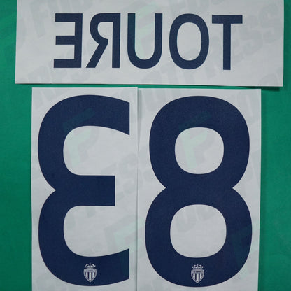 Flocage Officiel - AS Monaco, Almamy Touré, 2016/2017 2017/2018, Away Europe, Bleu foncé