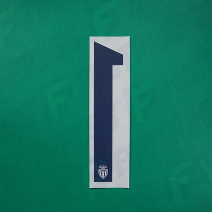 Flocage Officiel - AS Monaco, Chiffre Seul, 1, 2016/2017 2017/2018, Away Europe, Bleu foncé