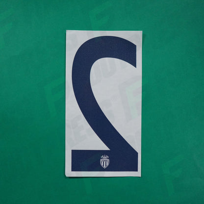 Flocage Officiel - AS Monaco, Chiffre Seul, 2, 2016/2017 2017/2018, Away Europe, Bleu foncé
