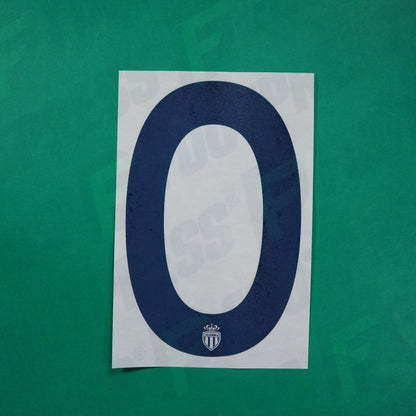 Flocage Officiel - AS Monaco, Chiffre Seul, 0, 2016/2017 2017/2018, Away Europe, Bleu foncé